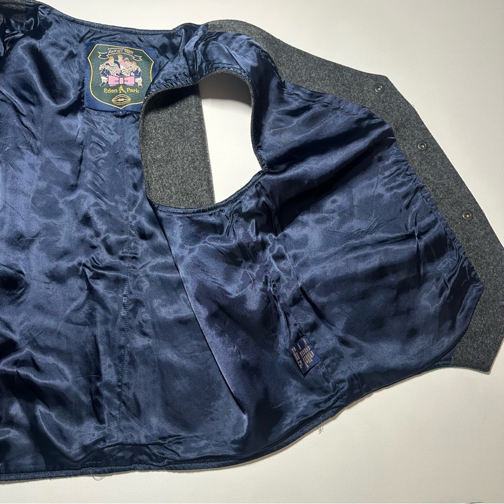 Eden Park Wool-Blend Heritage Kick-Off 1987 Button Up Vest Waistcoat, Mens Large - Picture 9 of 12